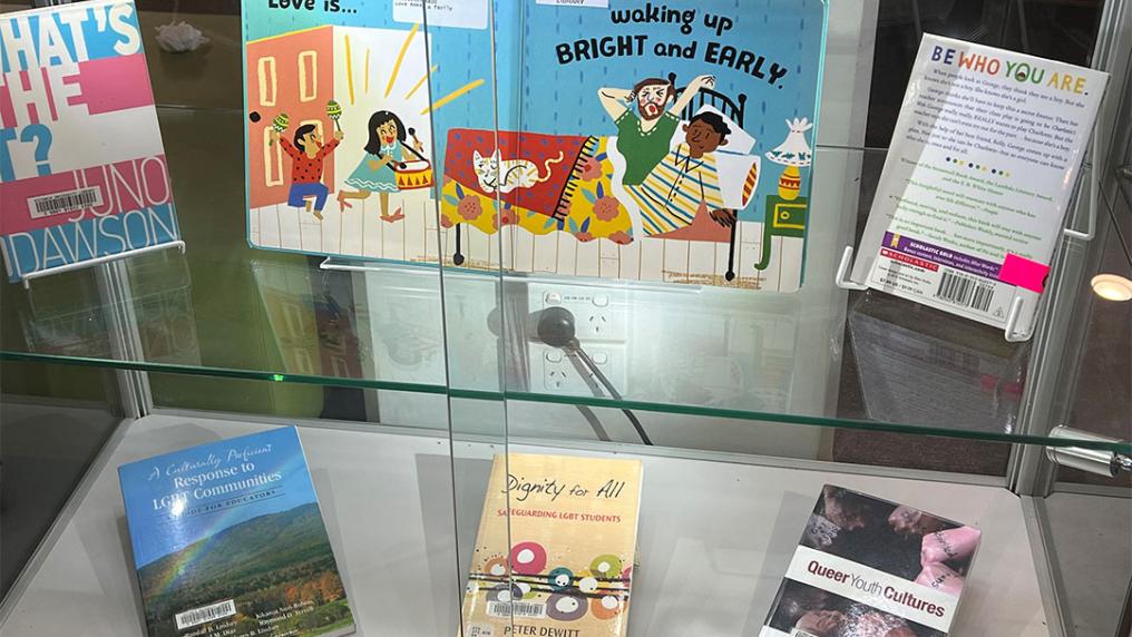 IDAHOBIT books on display at VU libraries.