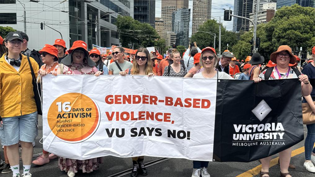 VU staff and students participate in Walk Against Violence.
