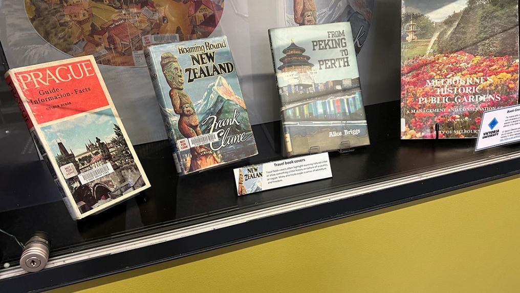 Book covers from VU Library's Book Cover Exhibition.