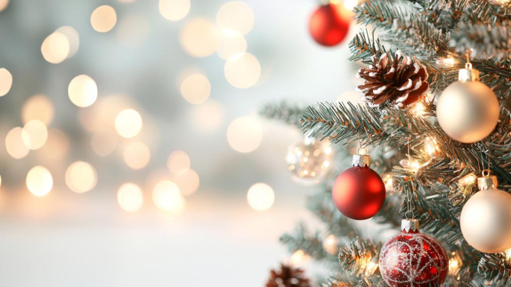 A brightly decorated christmas tree