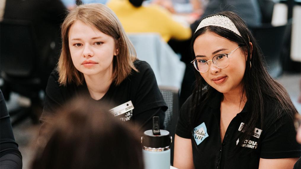 Two attendees of the Student Leadership Summit
