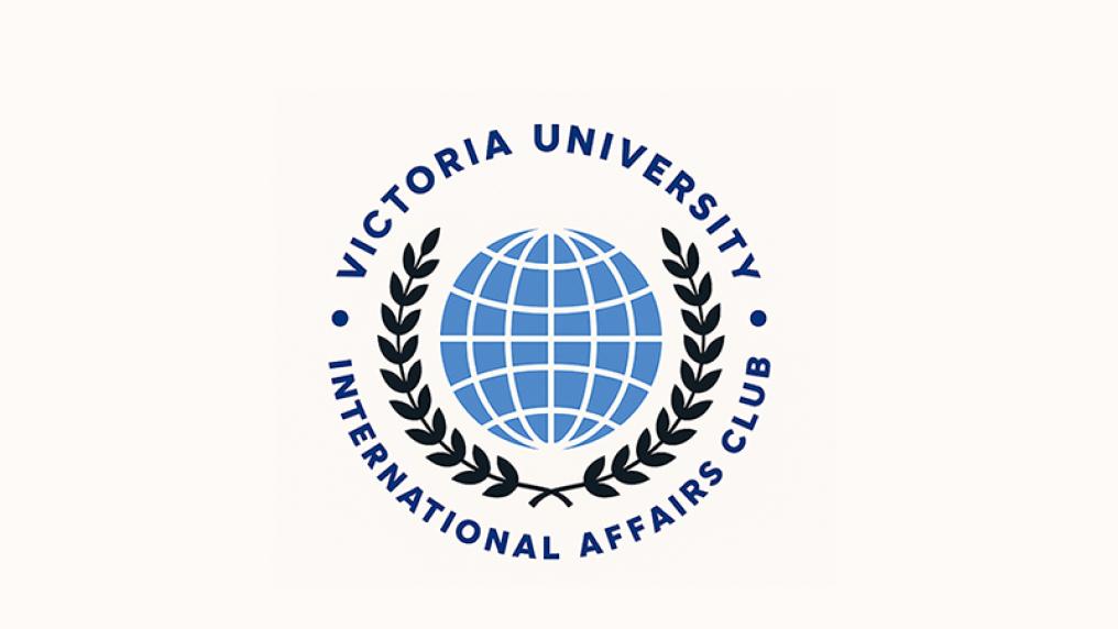 A simple globe with olive branches, Victoria University International Affairs Club logo