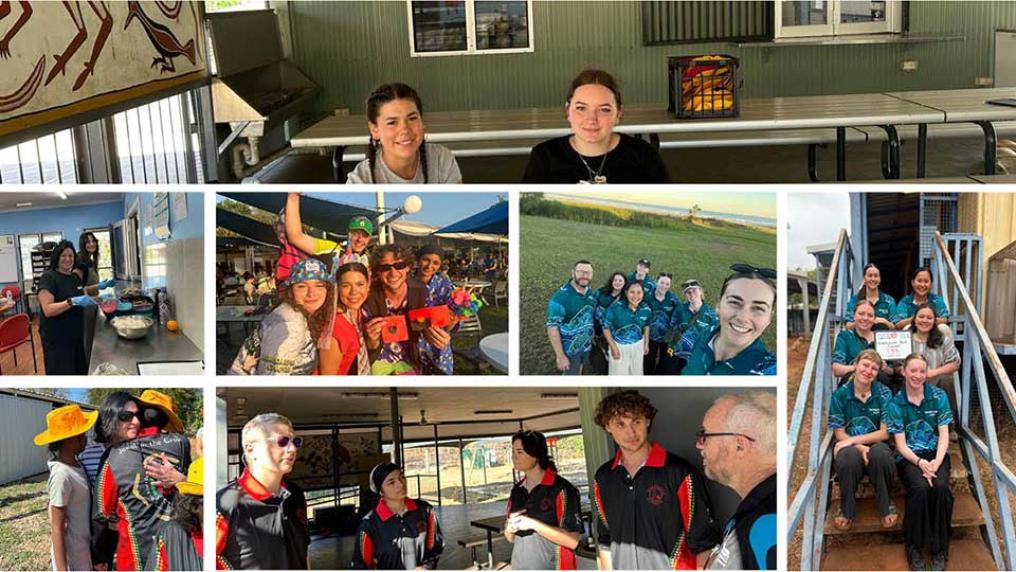 SWiRL collage of images of preservice teachers in community