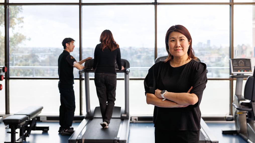 Professor Clarice Tang at IHES sport labs at VU's Footscray Park campus.