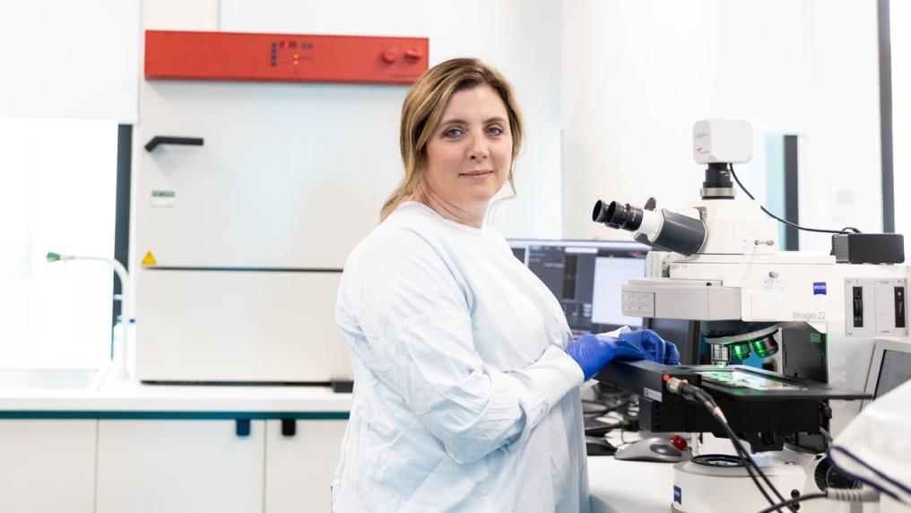Professor Emma Rybalka in a laboratory