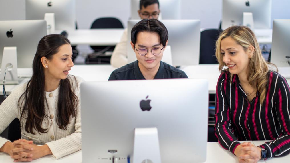 Students in a modern computer lab