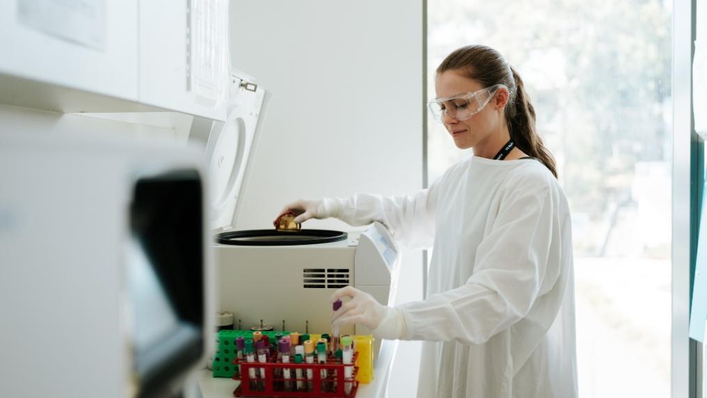 Researcher conducting tests in the lab