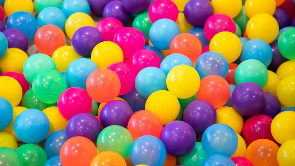 Colourful balls in a pitball