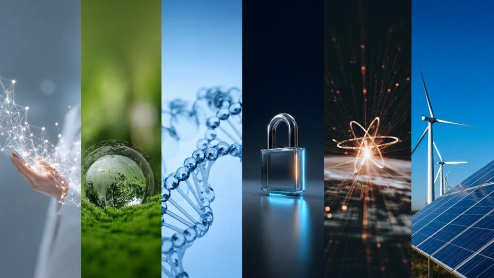 digital-and-natural-technologies-hand-globe-dna-lock-atom-and-wind-turbines
