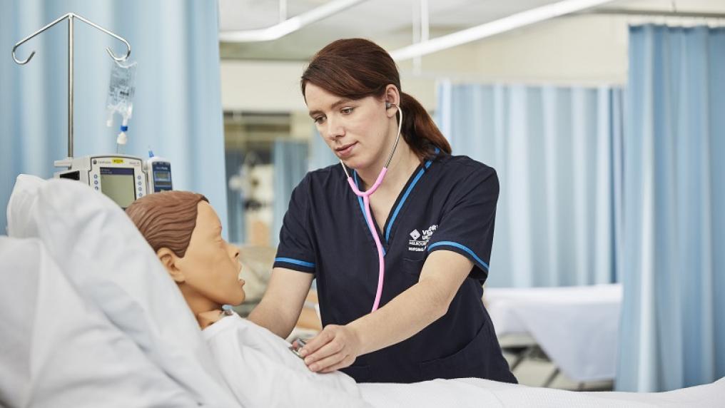 Aarianna Read practising with a mannequin.