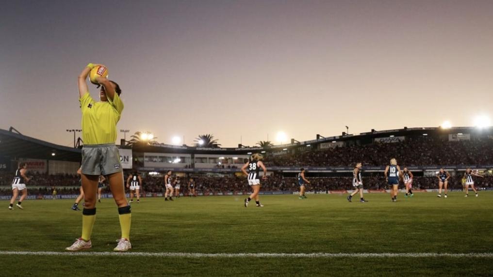 Melissa Sambrooks on the football field