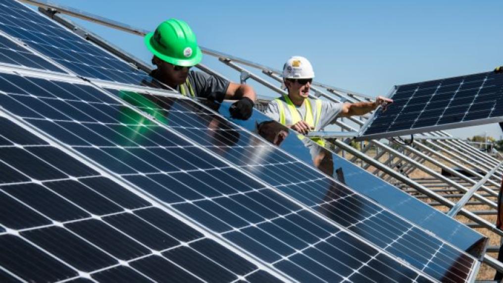  Solar panels being installed
