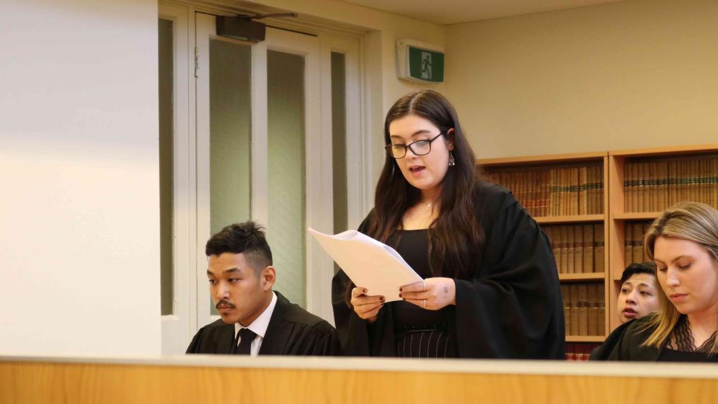 Certificate IV in legal services students practise skills in court