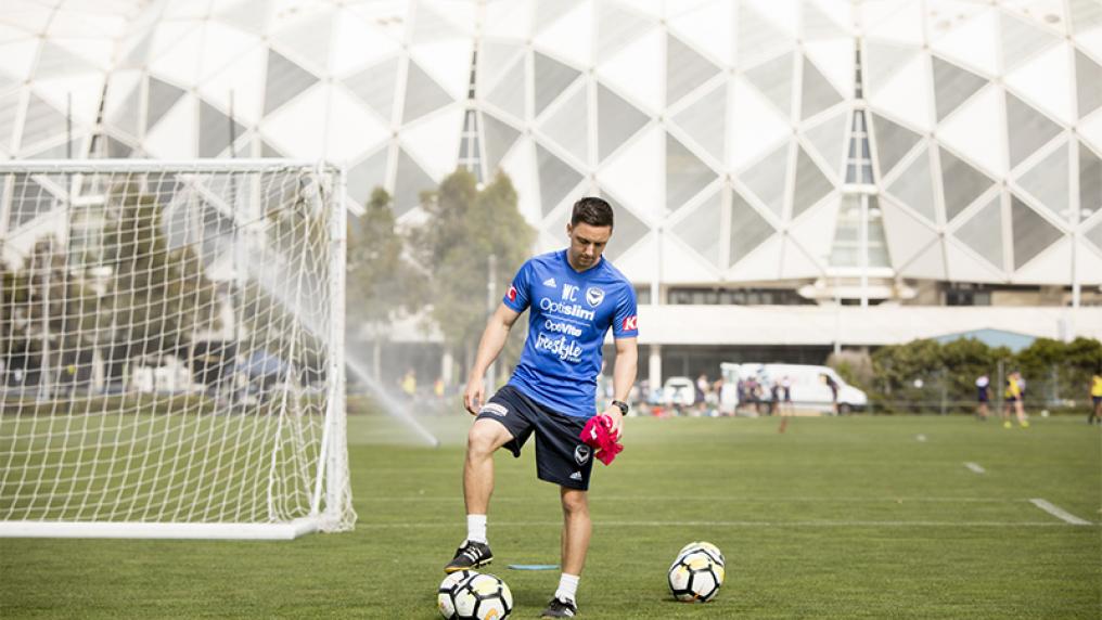 Wes Clarke playing soccer
