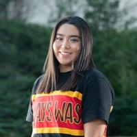Science student Stella shares her story about support from VU’s First Year College and is wearing an “Always Was, Always Will Be” shirt representing our First Nation people’s land rights.